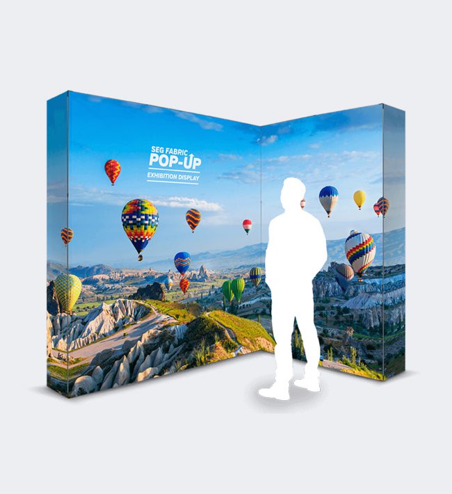 Exhibition and conference fabric display stands