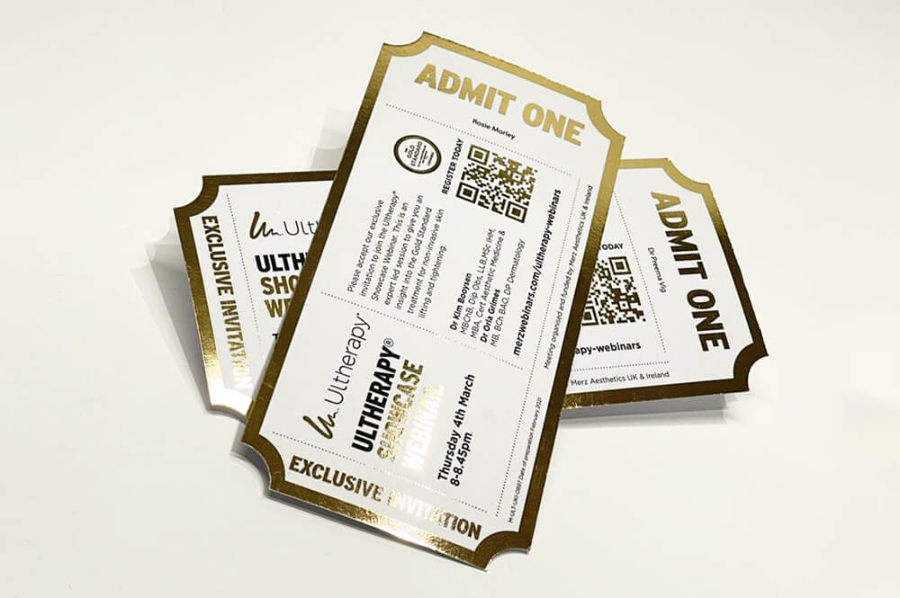 Ticket & invitation printing in Bedford Kall Kwik