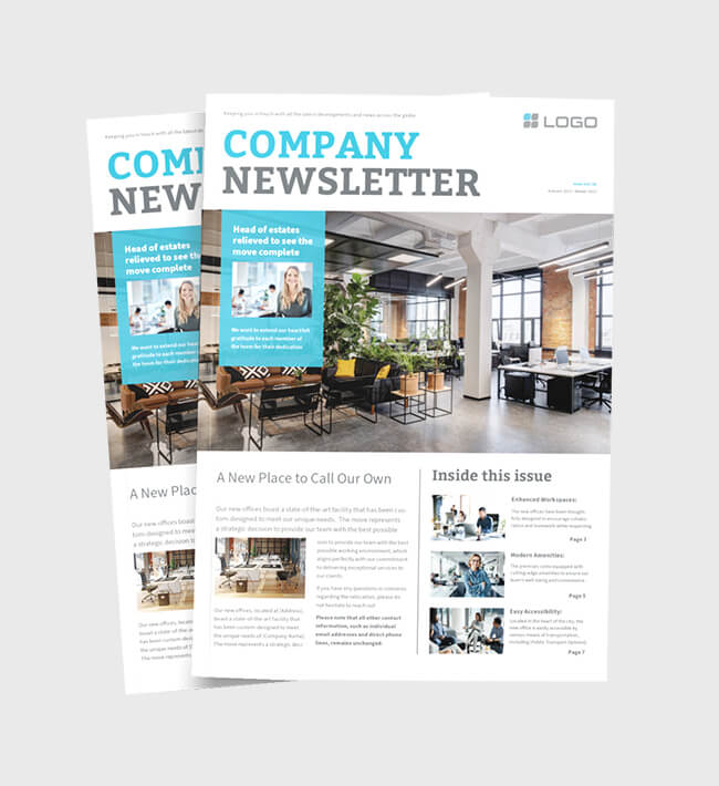 Company newsletter printing