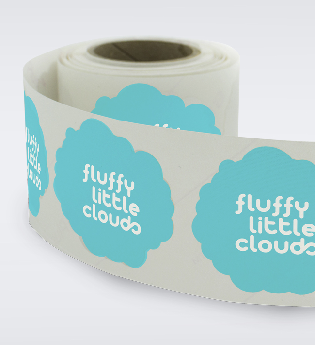Printed labels on a roll