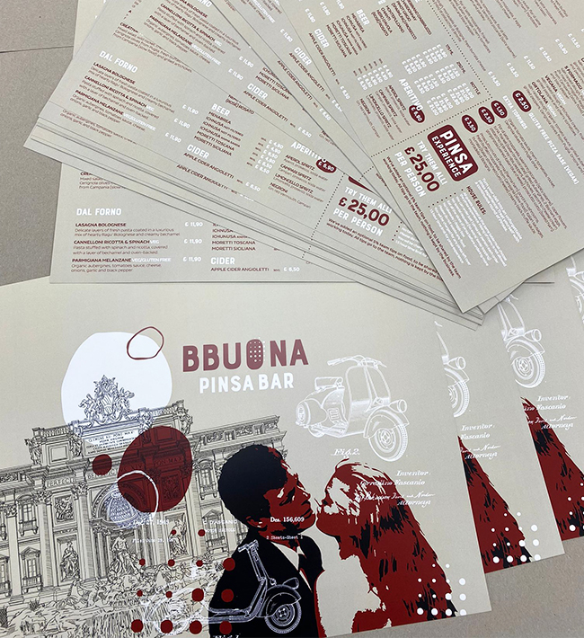 From leaflet and flyer menus to eat-in displays, your menu needs to be memorable