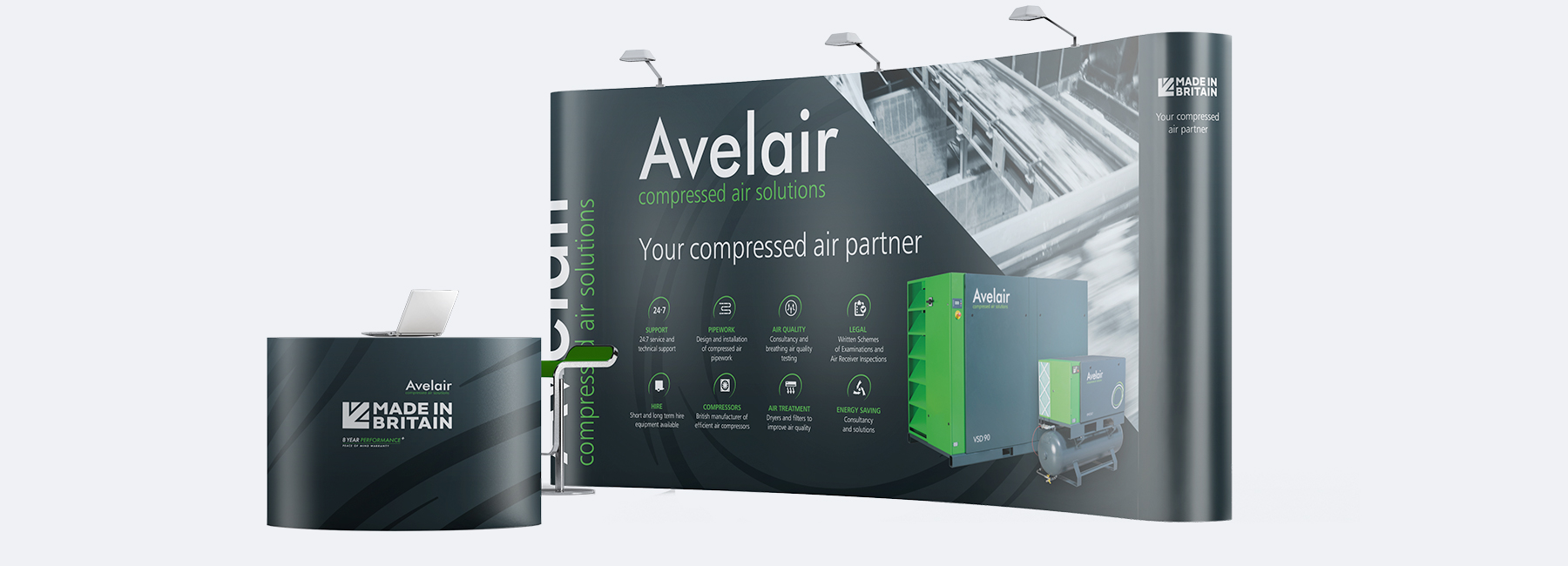 Pop-up exhibition stand printing