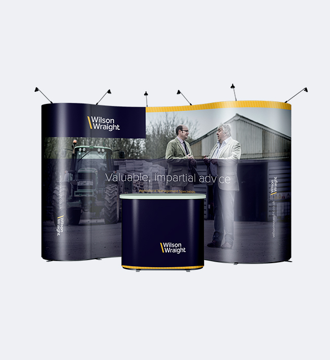 Straight or curved pop-up stands